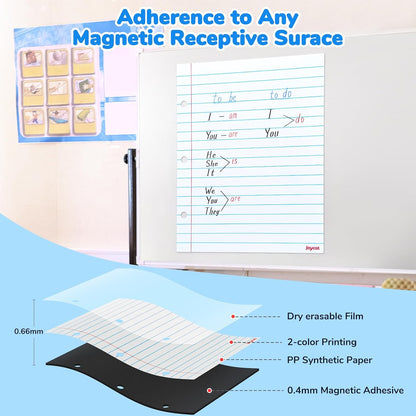 Giant Magnetic Notebook Paper, 22 x 28 Dry Erase Lined Sheet