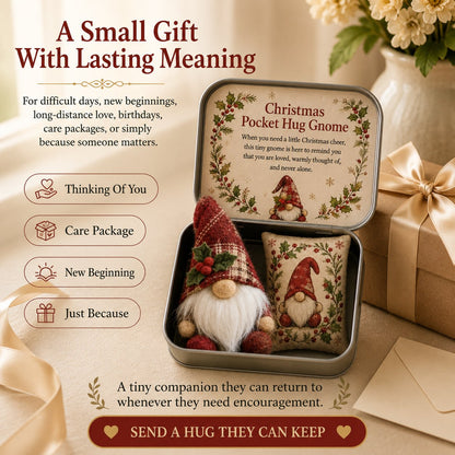 🔥 LAST DAY 49% OFF – 💌 Pocket Hug Gnome Comfort Gift Tin | Mini Plush Keepsake with Heartfelt Message, Matching Cushion & Protective Metal Case 🧸✨