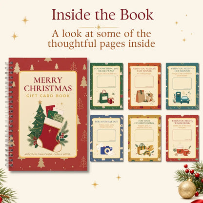 🎁🎅🏼MERRY CHRISTMAS! GIFT CARD BOOK📚 14 Themed Pages, Hardcover & Durability Line