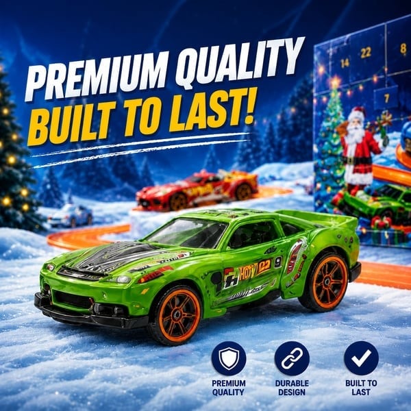 🚗 2026 Holiday Racing Car Advent Calendar – 34-Piece Christmas Countdown