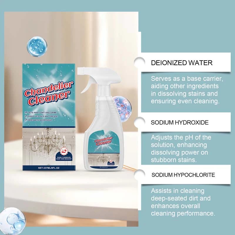 🔥 HOT SALE 🔥49% OFF🧼 Light Fixture Cleaning Spray | Powerful stain removal · Safe for all materials with no residue · Protects metal from oxidation · Suitable for chandeliers and decorative lights