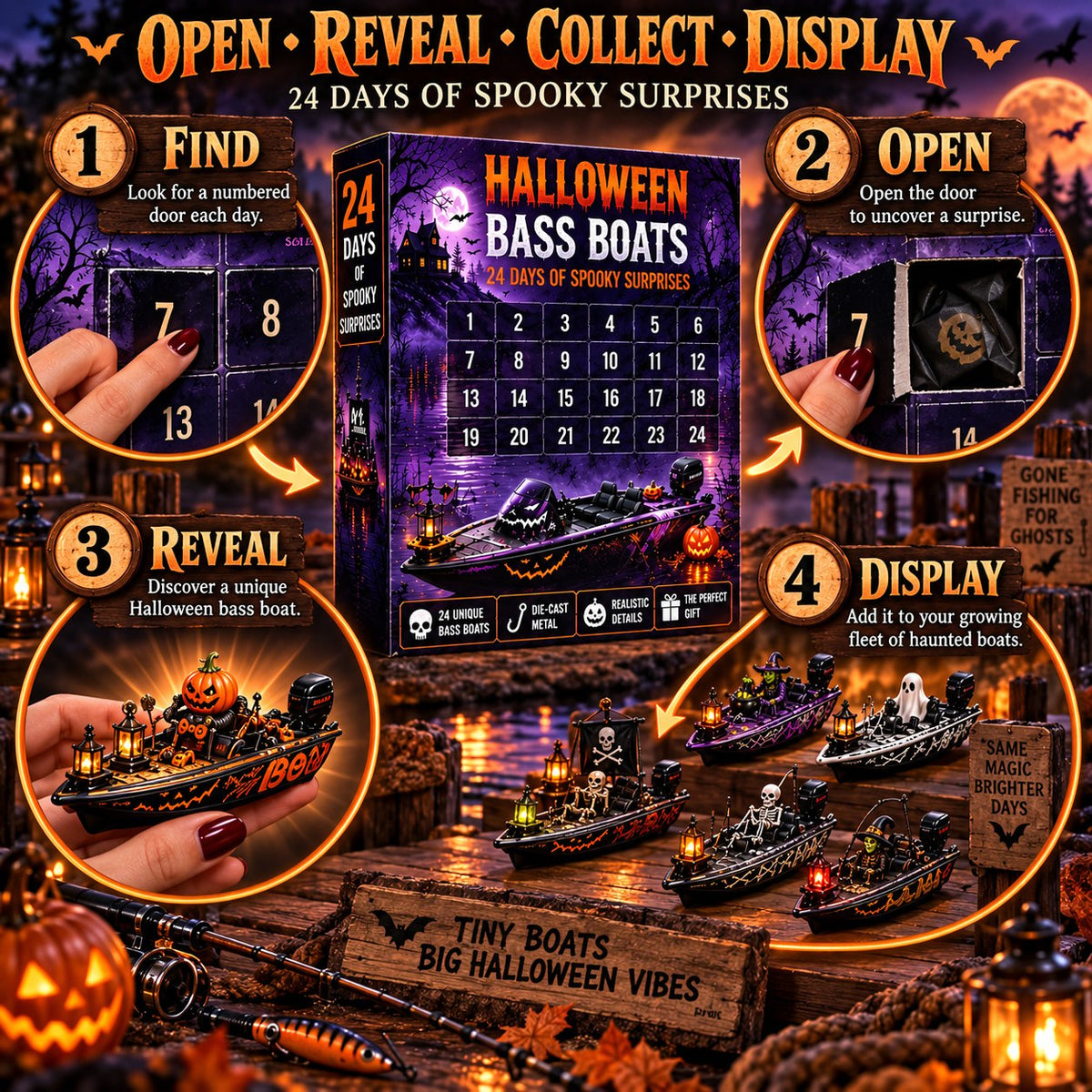 🎃 2026 Haunted Bass Boats Advent Calendar | 24 Surprises