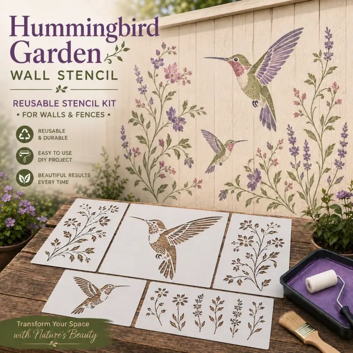 🔥LAST DAY 50% OFF - 🌿 Garden Wall StencilTM – Reusable DIY Kit for Walls, Fences & Patios