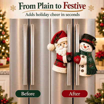 Christmas Santa & Snowman Handle Huggers – Holiday Kitchen Decor