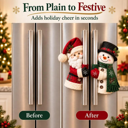 🎅☃️ Santa & Snowman Handle Huggers – Christmas Kitchen Decor