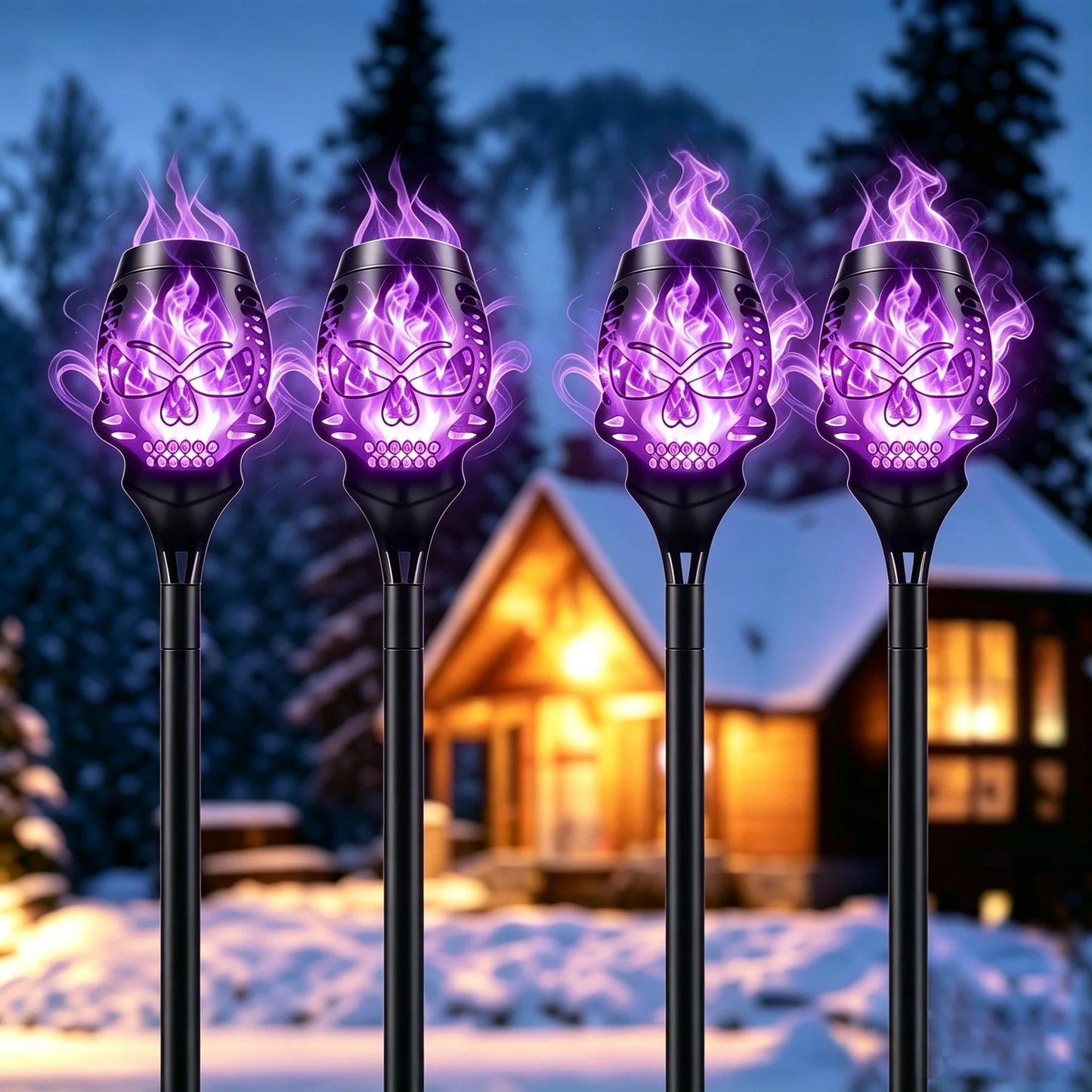 🔥Halloween Early Bird Special Sale 50% OFF🔥Halloween Solar Skull Flame Lights💀