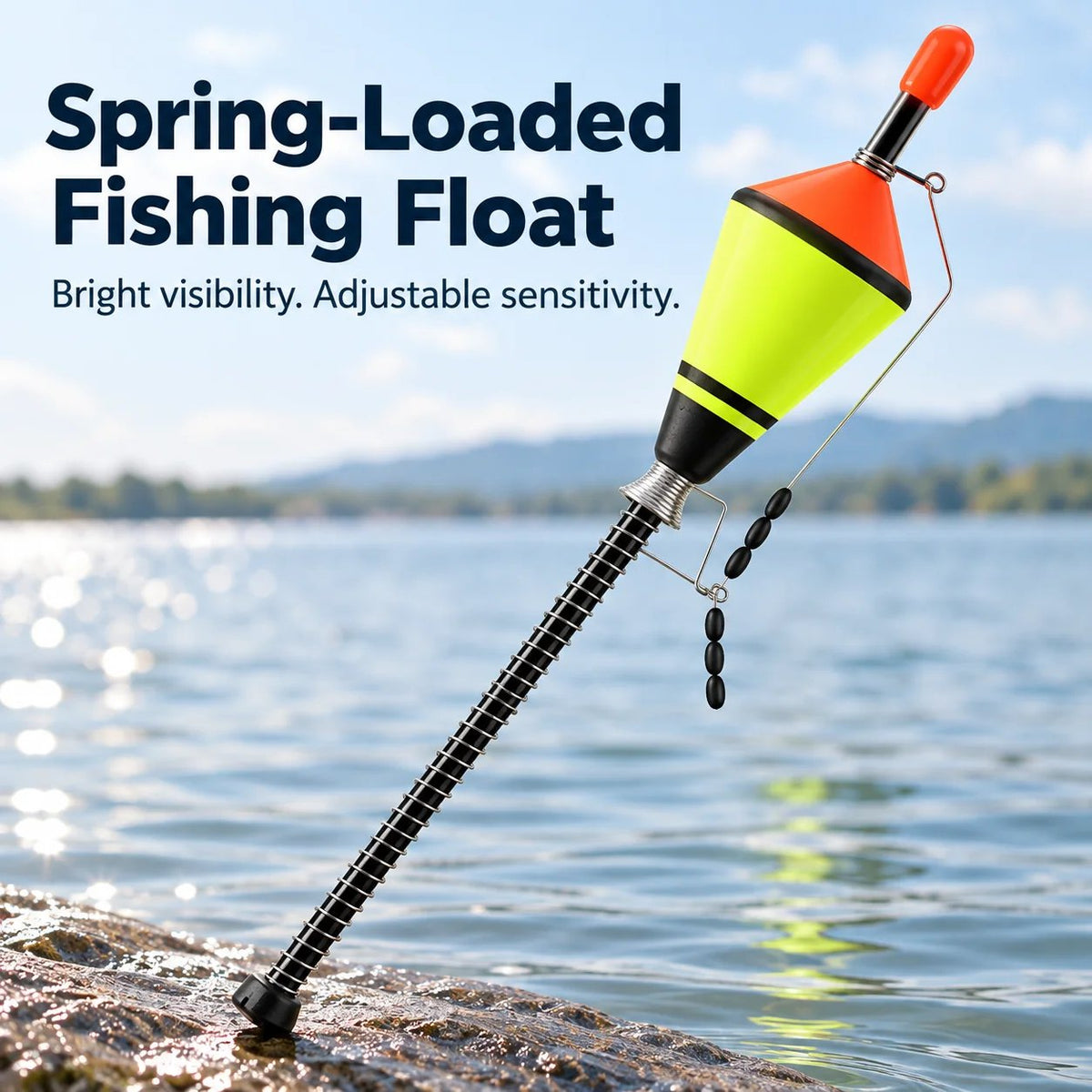 Spring-Loaded Fishing Float with Adjustable Sensitivity
