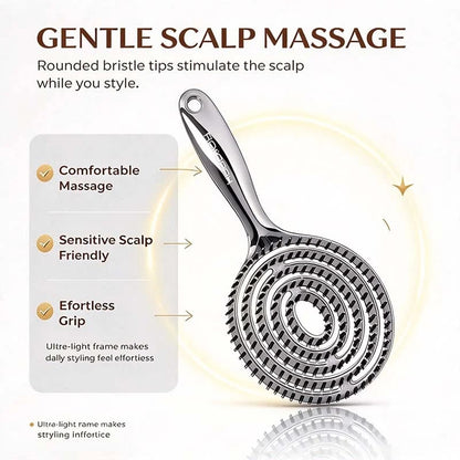 Anti-Static Hollow Round Bristle Brush - Massaging Design💇‍♀️✨