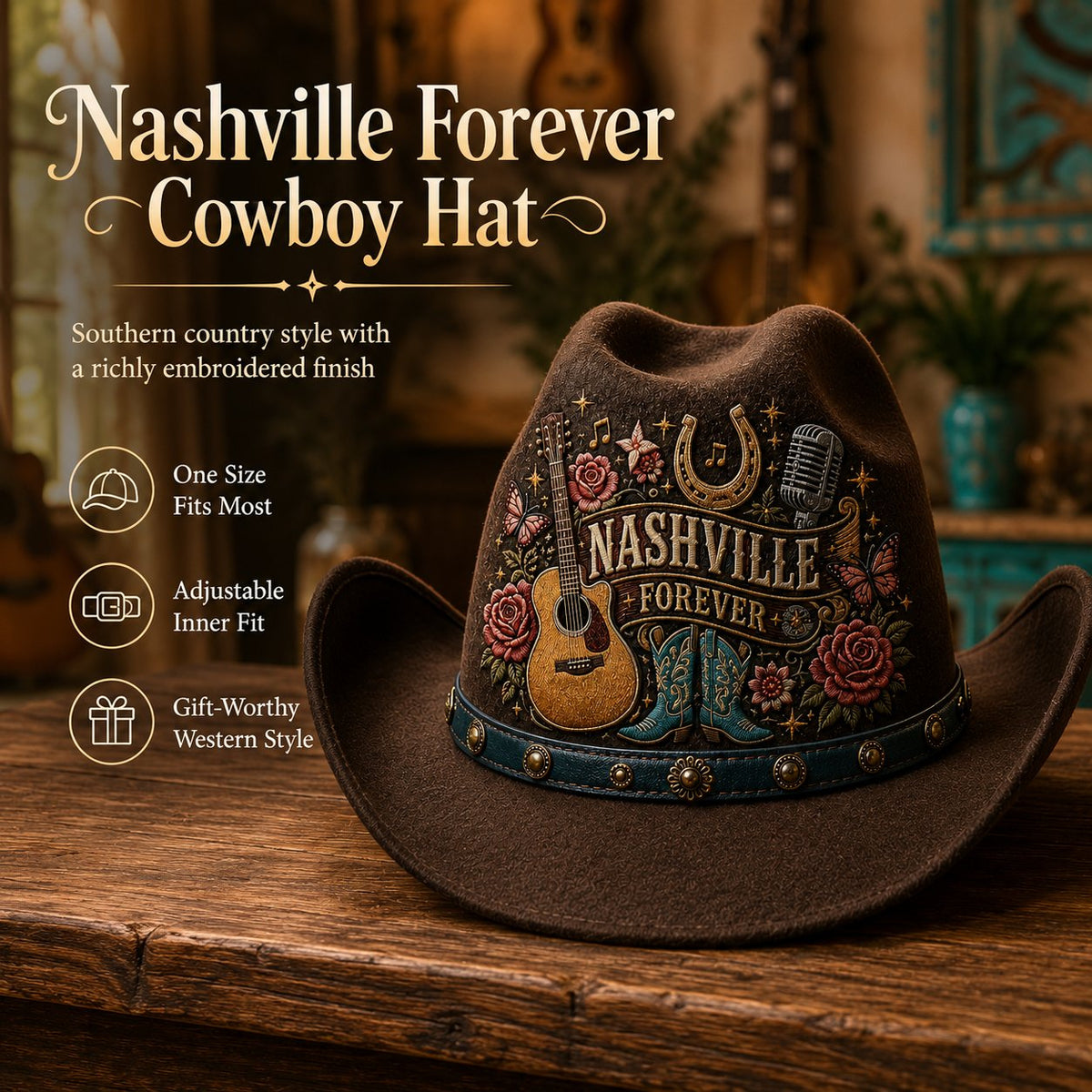 ⏳ Last Day 49% OFF – 🤠 Queen of Country 1946–2026 Tribute Cowboy Hat Collection | Premium Embroidered Western Hats With Guitar, Floral, Rhinestone & Country Music Legacy Designs 🎸✨