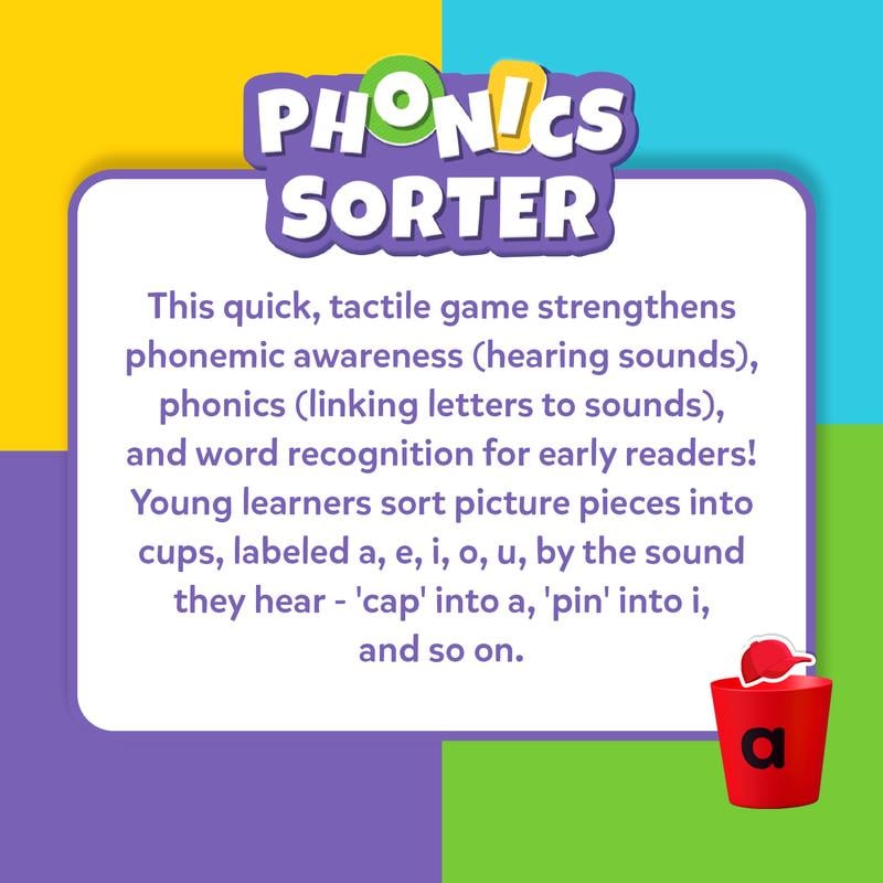 📚Phonics Vowel Sorting Toy – Early Literacy Learning Activity for Preschool & Kindergarten Kids Ages 4-7✨