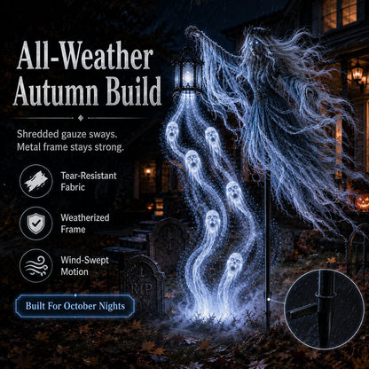 Soul Harvester Floating Wraith Light – Cold-White Halloween Yard Decor