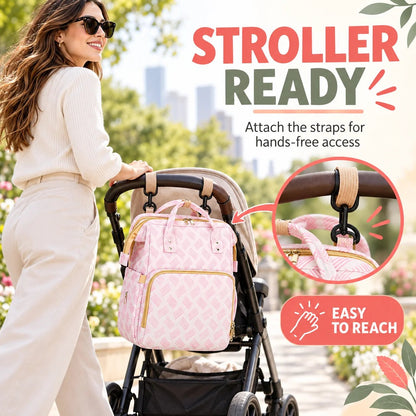 🍼3-in-1 Diaper Bag Backpack with Fold-Out Changing Station🍼