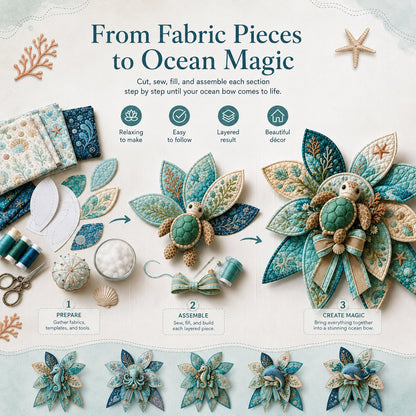 ⏳ Last Day 49% OFF – 🌊 Beginner-Friendly Oversized Ocean Animal Quilted Bow Sewing Kit | Complete Kit with All Tools & Step-by-Step Guide Included 💕