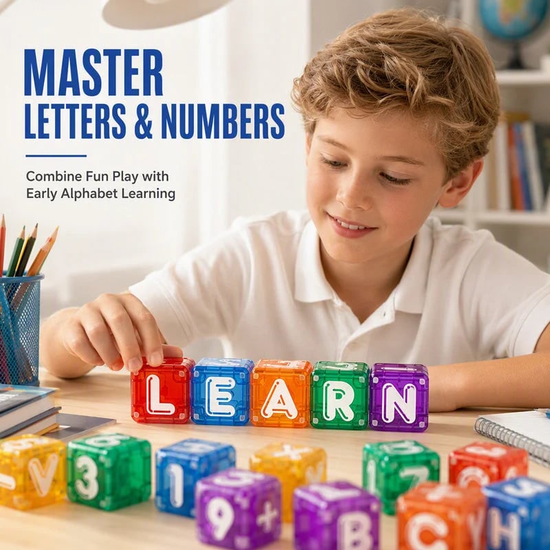 🔥Last Day 49% OFF !! ⏰Magnetic Alphabet Number Cubes for Children