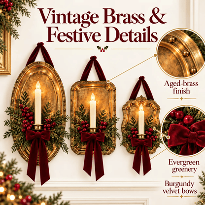 Heritage Glow Christmas Wall Candle Sconce