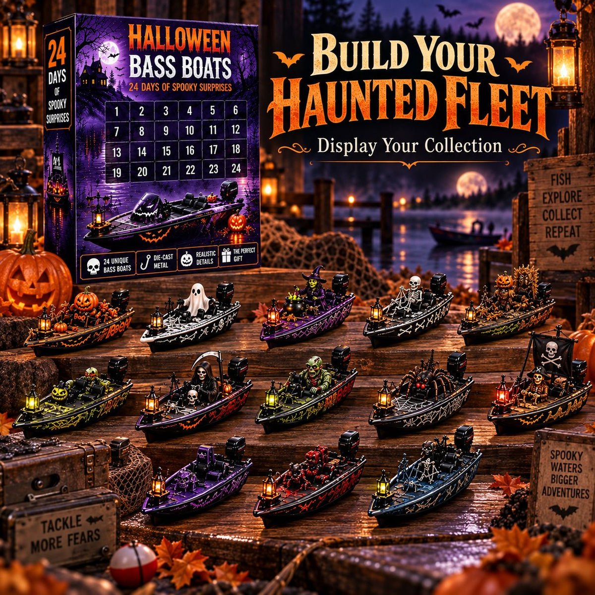 🎃 2026 Haunted Bass Boats Advent Calendar | 24 Surprises
