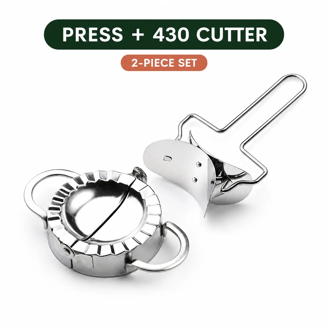 🥟 Stainless Steel Dumpling Maker & Dough Cutter Set – Roll, Fill, Press & Seal with Ease
