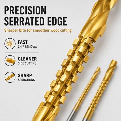 🛠️ Limited-Time 50% OFF – High-Speed Steel Serrated Wood Drill Bit Set