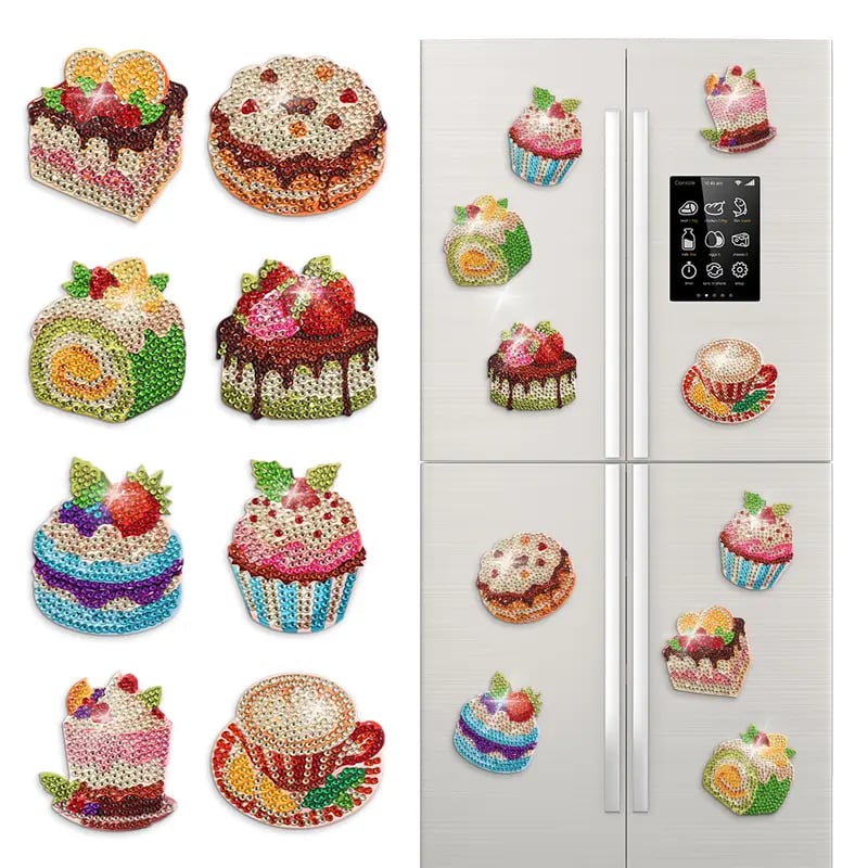 🎂 8 Cute Food-Themed Magnetic Designs — A Fun & Relaxing Craft Experience For Kids, Adults & Families