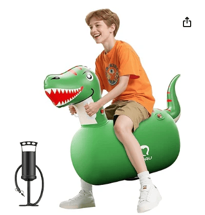 🦖QPAU Inflatable Dinosaur Ride-On Toy for Kids