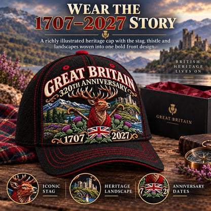 🔥LAST DAY 49% OFF - 👑🇬🇧 Great Britain 320th Anniversary Heritage Cap | 100% Cotton • Detailed Embroidery