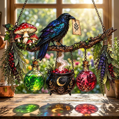 🔥Last Day 50% OFF – 🖤 🐦‍⬛Raven Witch Suncatcher(✨Buy 2 Free Shipping)
