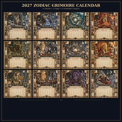 ⏳ Last Day 49% OFF – 🔮 2027 Zodiac Grimoire Desk Calendar | 12 Medieval-Inspired Zodiac Artworks for Astrology & Gothic Art Lovers ✨