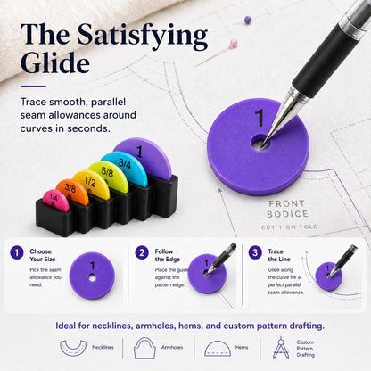 🔥Last Day 50% OFF - 🪡✂️Effortless Seam Allowance Guide Wheel Set