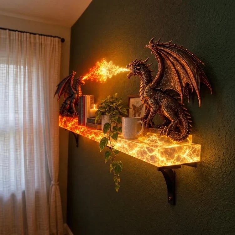 🐉 Dragon Duel Plasma Beam Wall Shelf Light