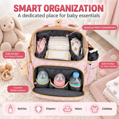 🍼3-in-1 Diaper Bag Backpack with Fold-Out Changing Station🍼