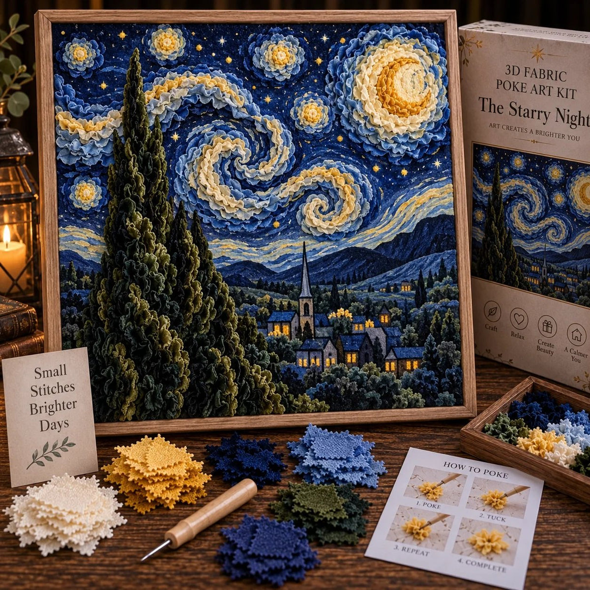 🎨🖼️ Van Gogh 3D Fabric Art Kit | Create Your Own Textured Masterpiece(📦Buy 2 Free Shipping)