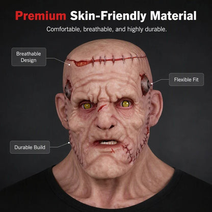 👹 Stitched Monster Full-Head Silicone Horror Mask | Costume Piece