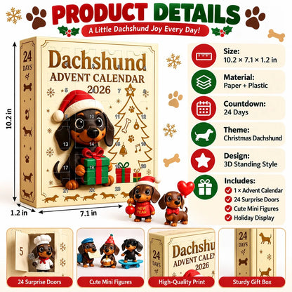 🎉🐶🎄 Dachshund Advent Calendar — Unbox a Cute Pup Surprise Every Day Till Christmas!