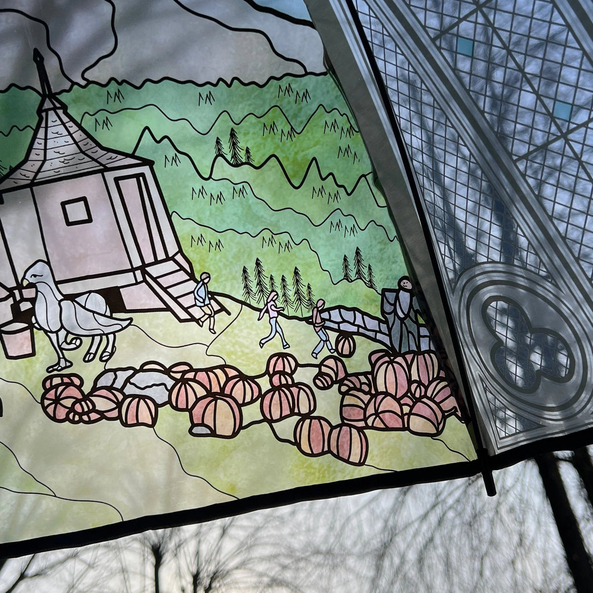 Wizard-Inspired Stained Glass Canopy Umbrella