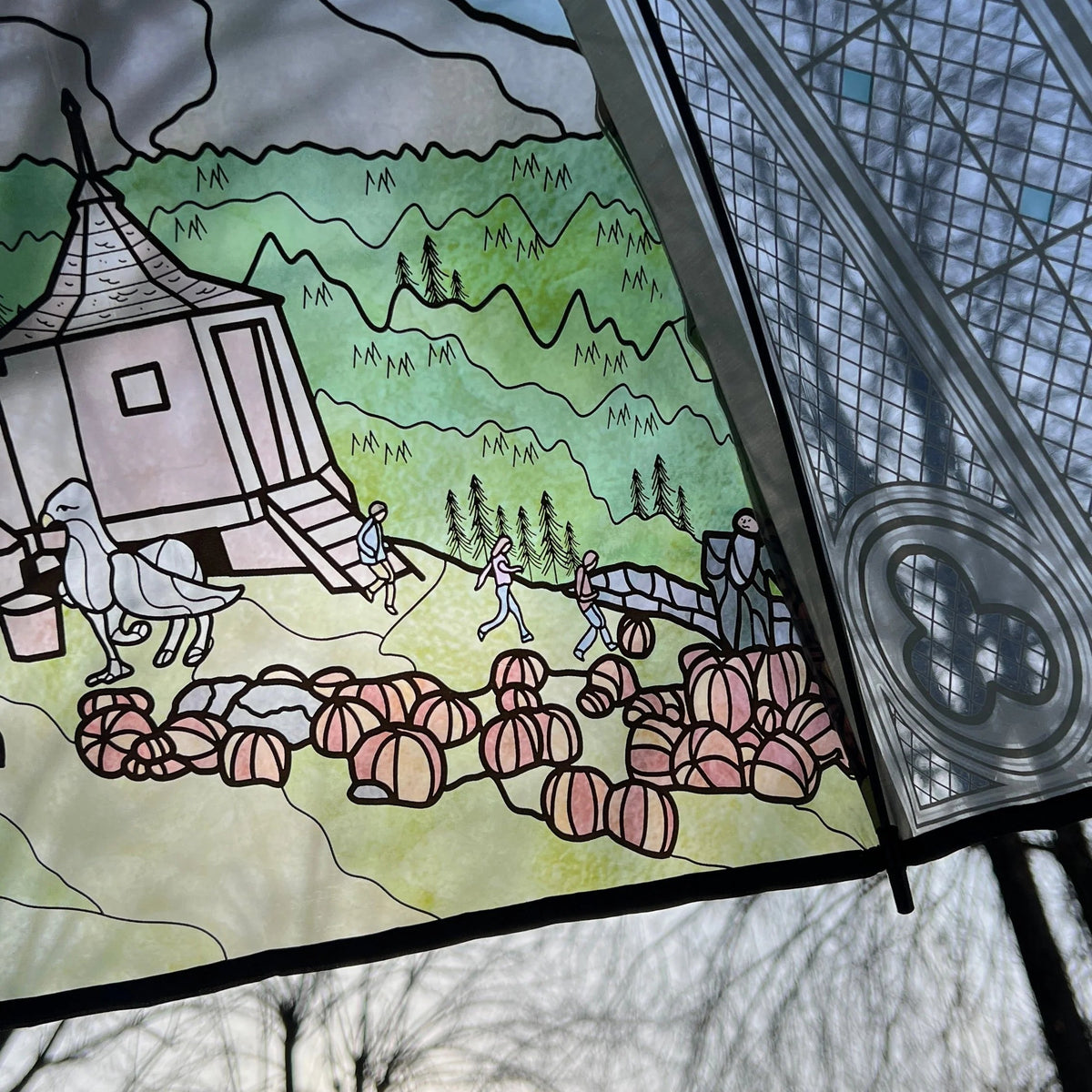 ☂️ Wizard-Inspired Stained-Glass Canopy Umbrella