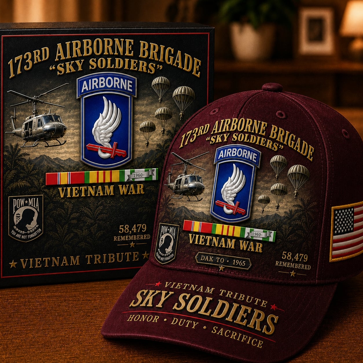 🪂173rd Airborne Brigade Sky Soldiers Vietnam Tribute Cap