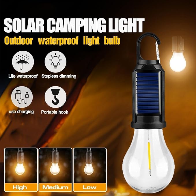 🔥HOT SALE🔥Solar Tent Lights USB Rechargeable Led Camping Lantern