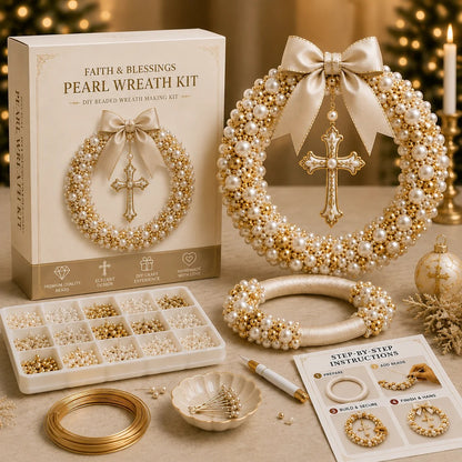 🎄✨ Plymagic DIY Christmas Wreath Pearl Art Kit🎁