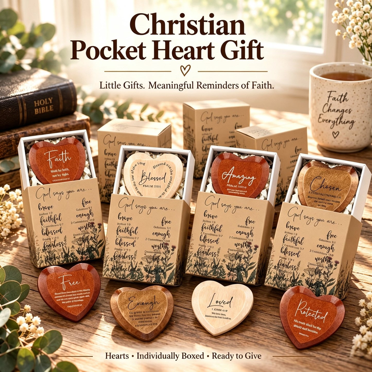 🔥Last Day 49% OFF - ✝️ 🎁 Christian Pocket Heart Gift Set(Set of 6)