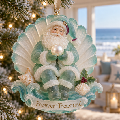 Coastal Santa Christmas Ornament