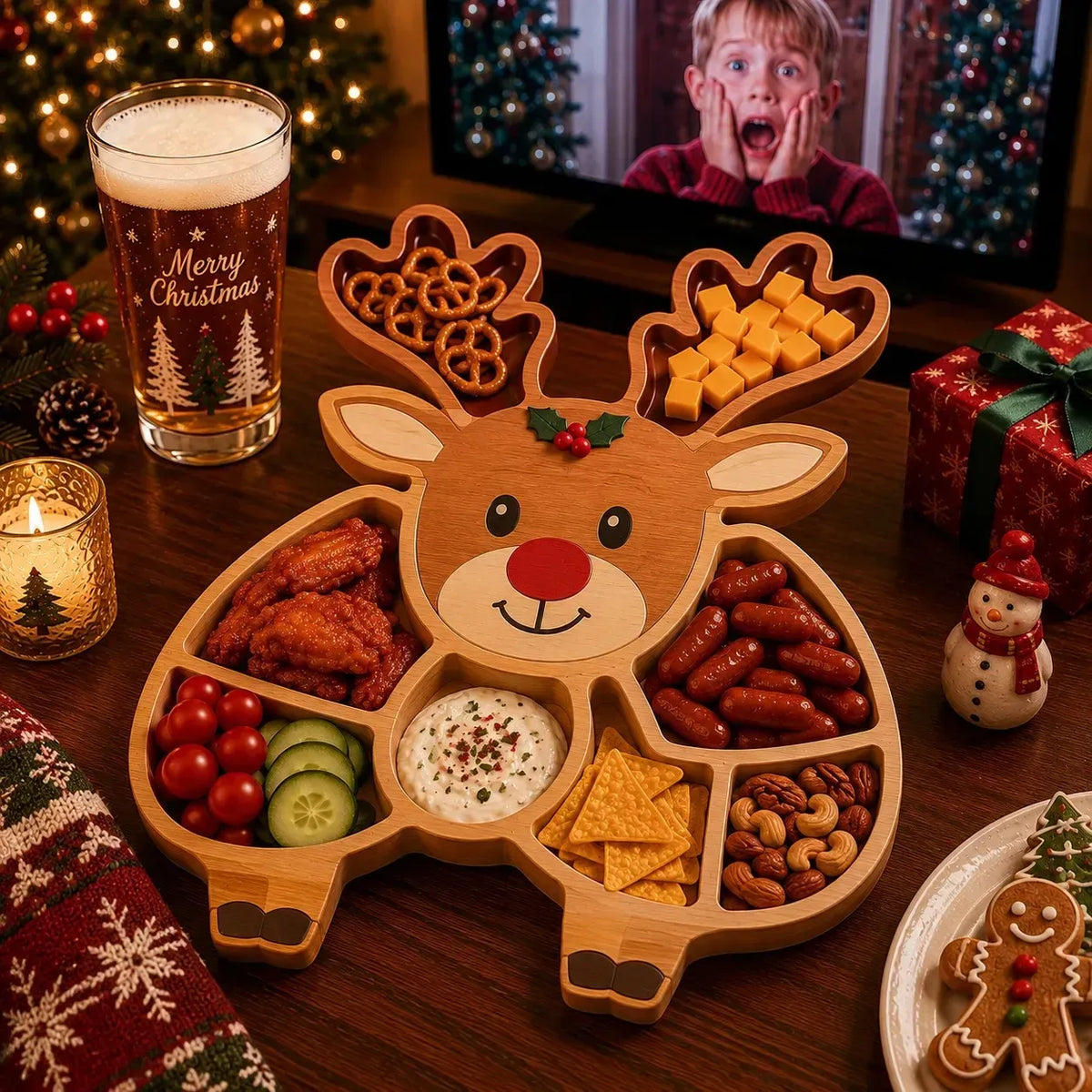 ⏳ Last Day 49% OFF – 🎄Christmas Character Snack Serving Tray | 11 Festive Divided Designs for Crackers, Cheese, Fruit, Candy & Holiday Treats 🍿