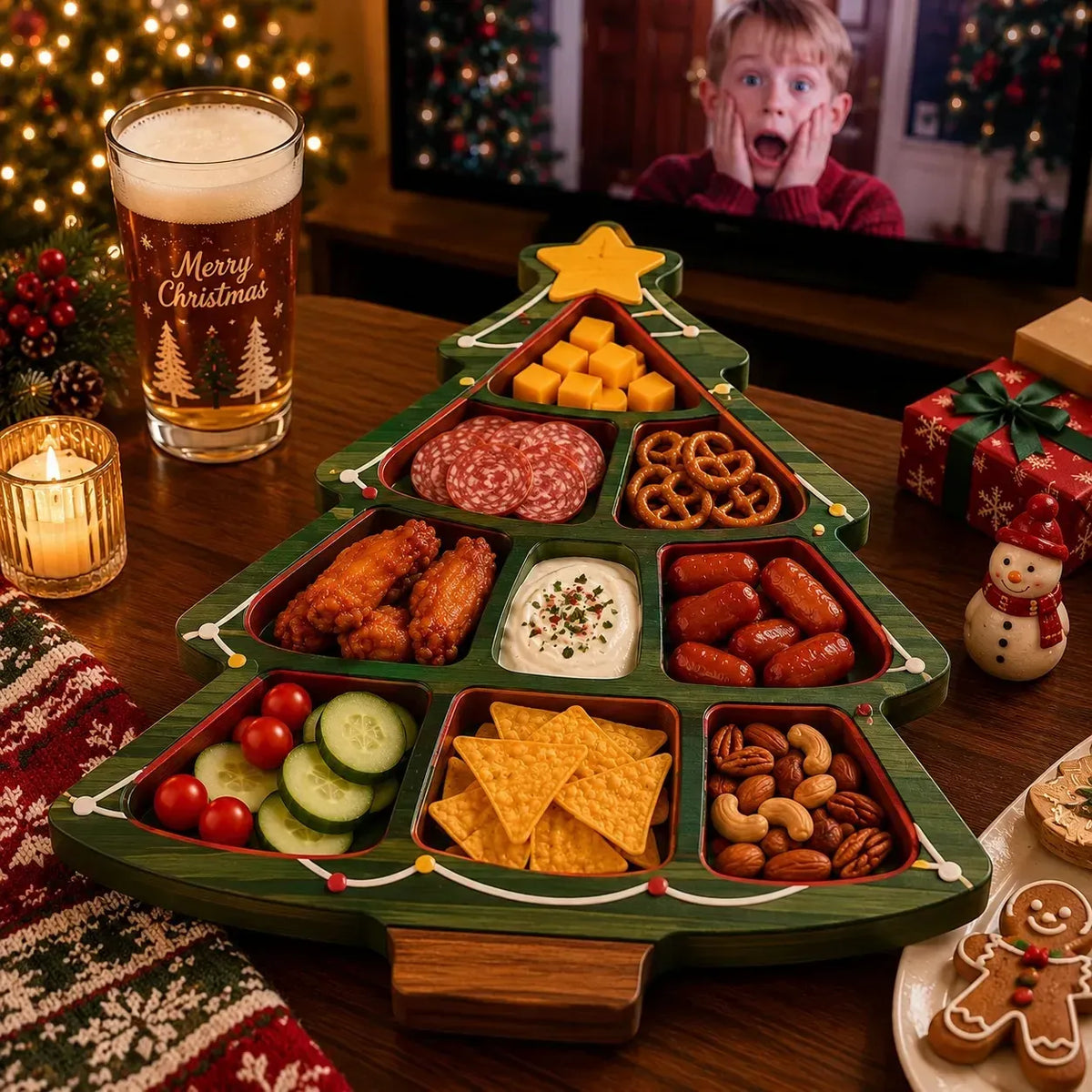 ⏳ Last Day 49% OFF – 🎄Christmas Character Snack Serving Tray | 11 Festive Divided Designs for Crackers, Cheese, Fruit, Candy & Holiday Treats 🍿