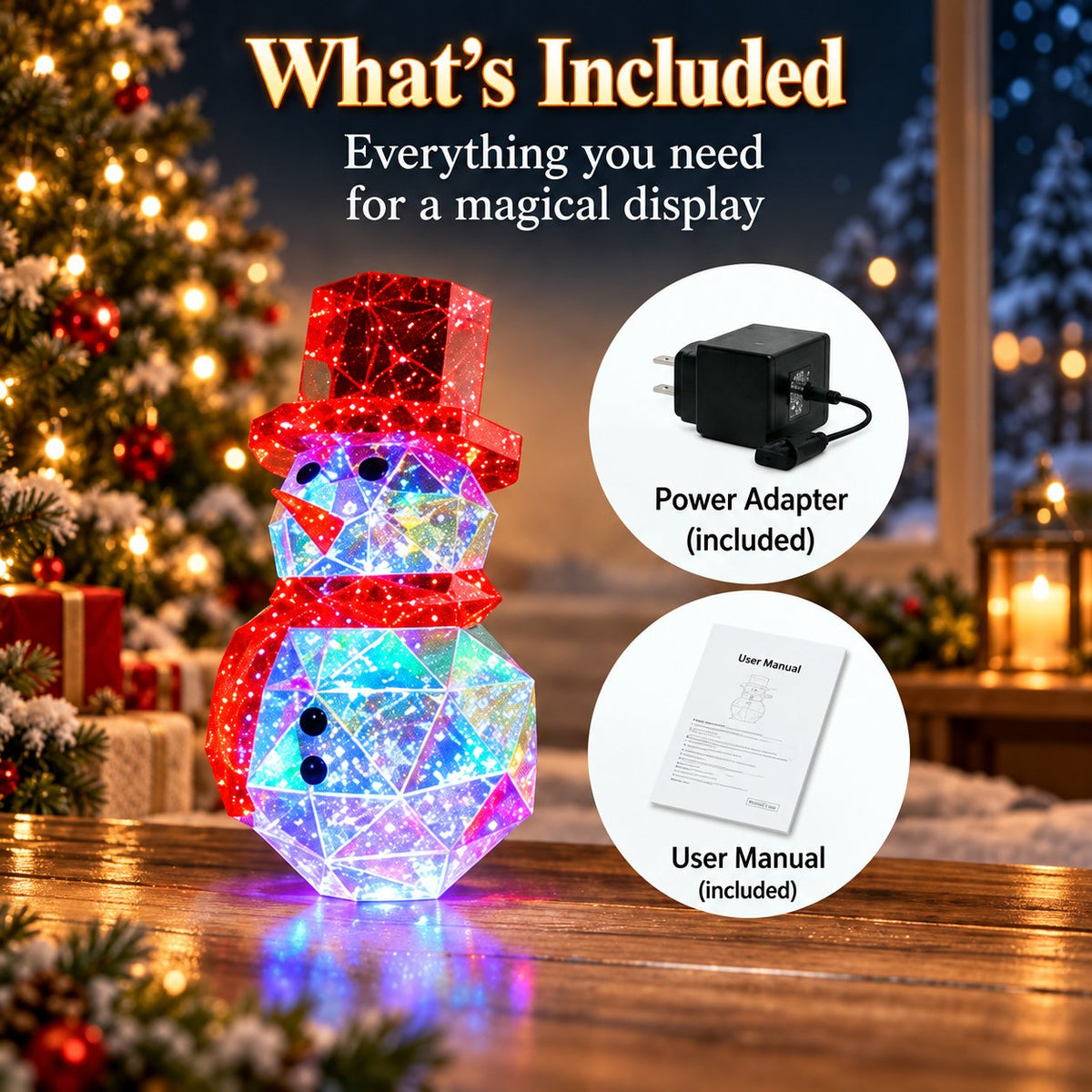 🎄✨ Magical LED Light-Up Snowman | Colorful Christmas Decoration