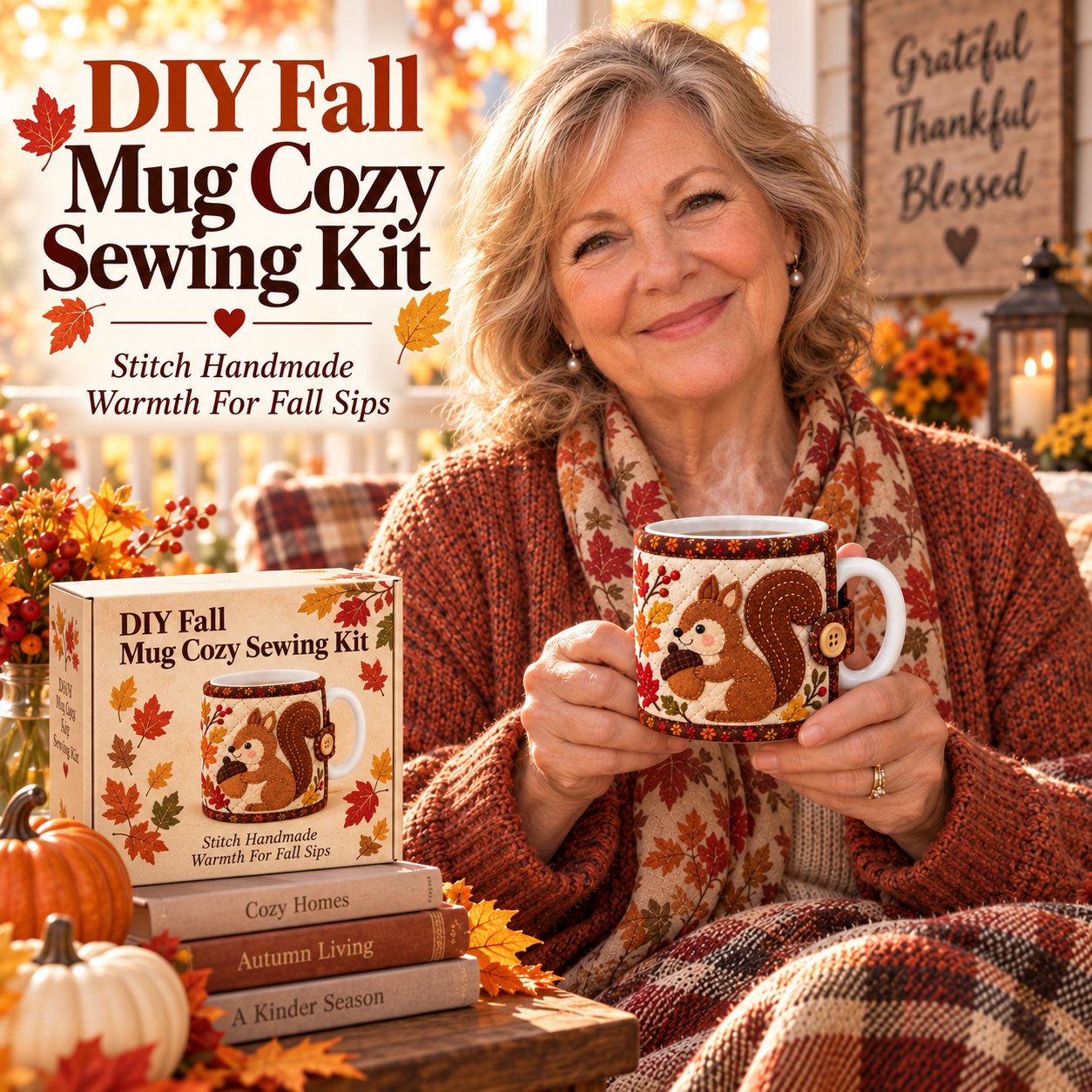 DIY Fall Mug Cozy Sewing Kit