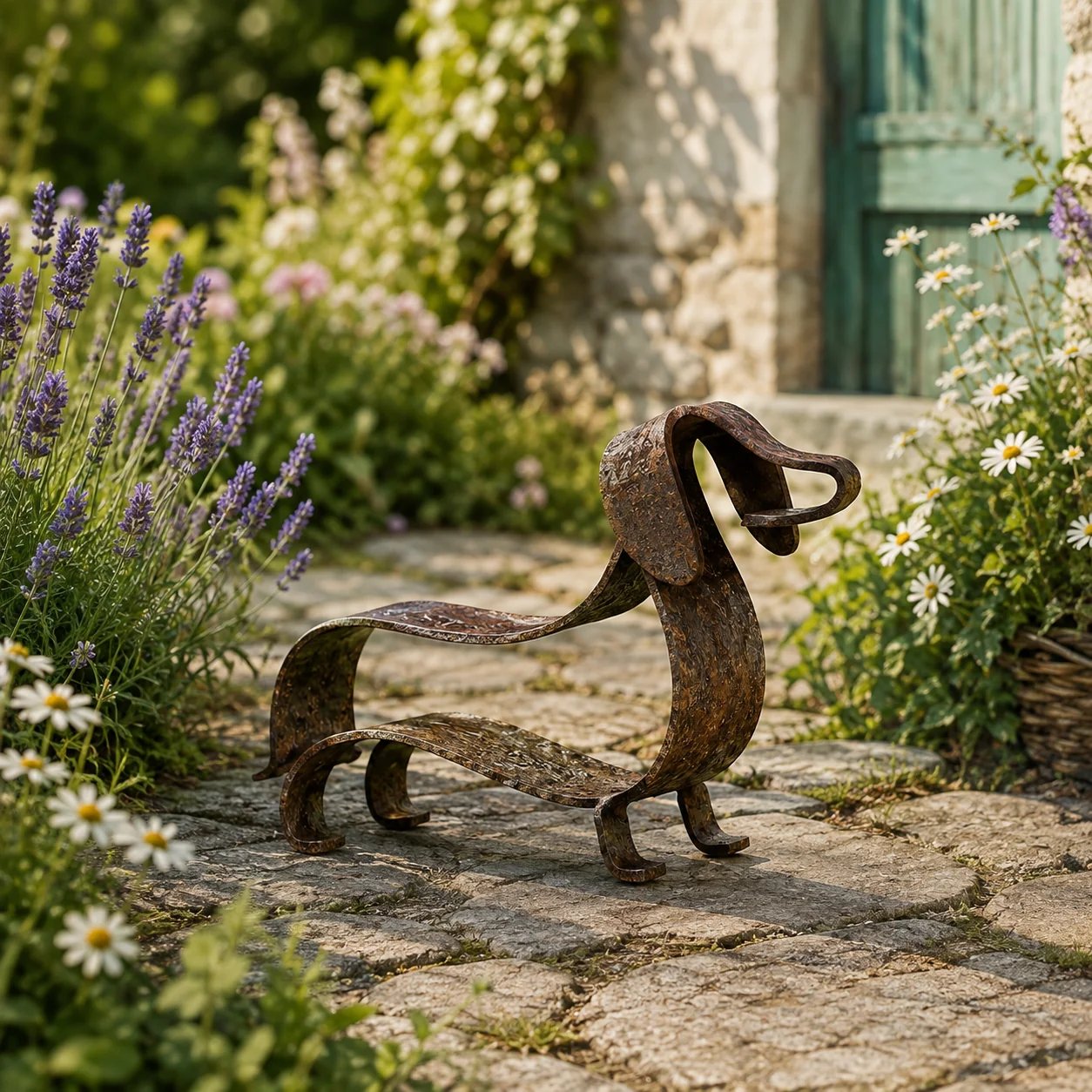 Rustic Charm, Dachshund Style — Metal Sculpture for Home & Garden