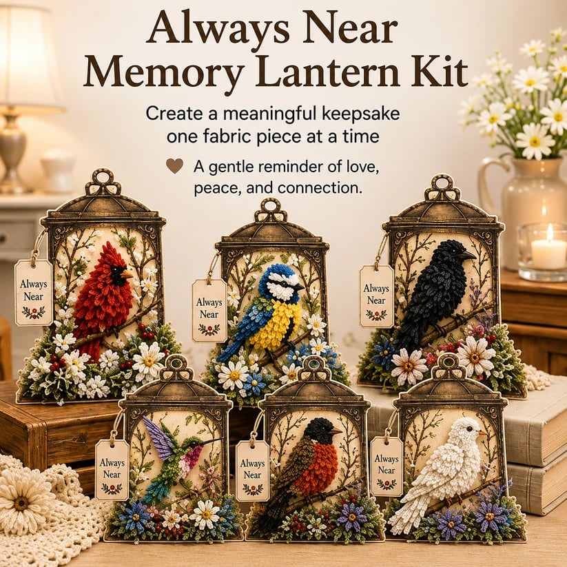 🔥LAST DAY 50% OFF - 🕊️ Always Near 3D Fabric Poke Art Memory Lantern Kit