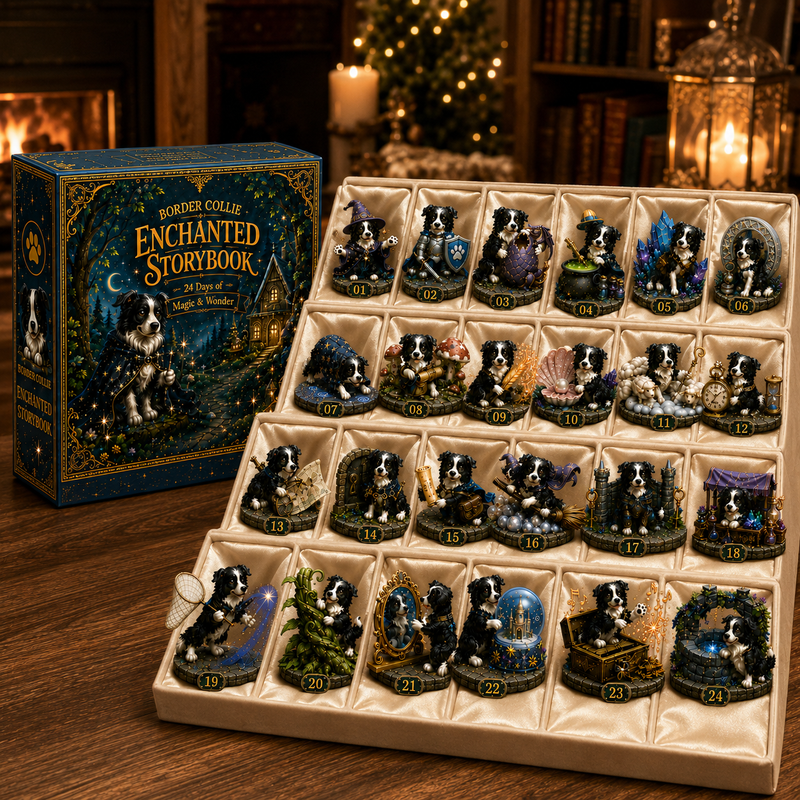 Border Collie miniature collection display