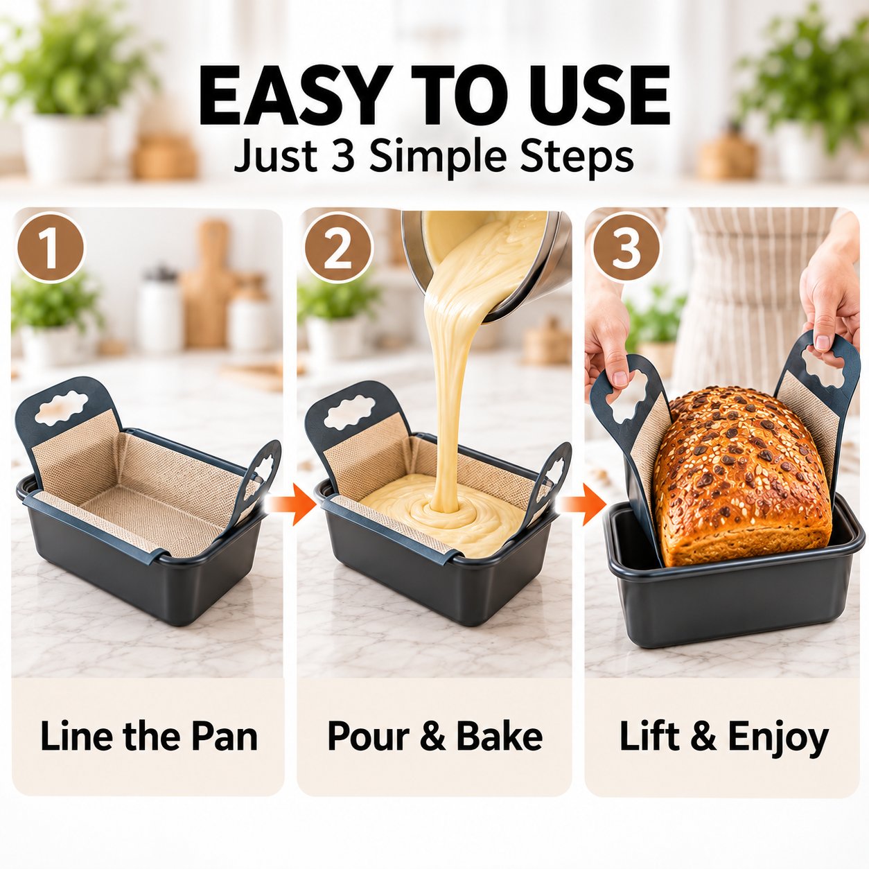 🍞 Premium Food-Grade Silicone Bread Loaf Pan Liners | Easy Lift & Mess-Free Sourdough Baking 💛