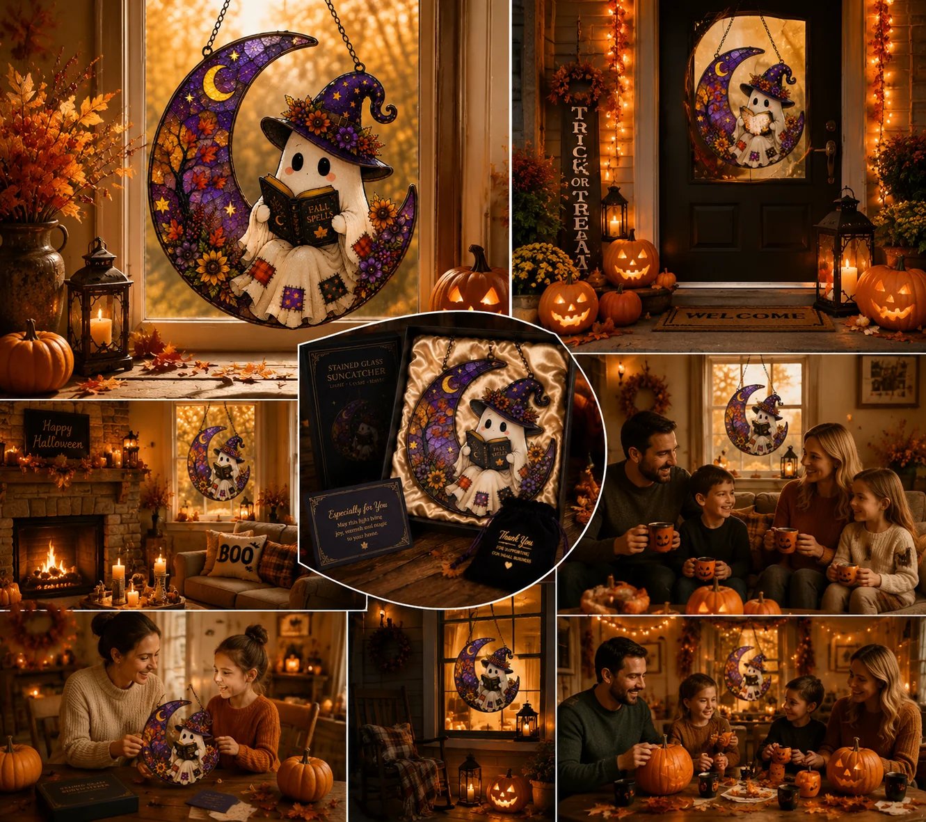 ⏰Last Day 50% OFF! 👻 Cute Halloween Ghost Window Hanging Decoration