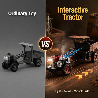 🚜 1:24 Vintage Alloy Tractor Model – Light Sound Spray Function Collectible Toy